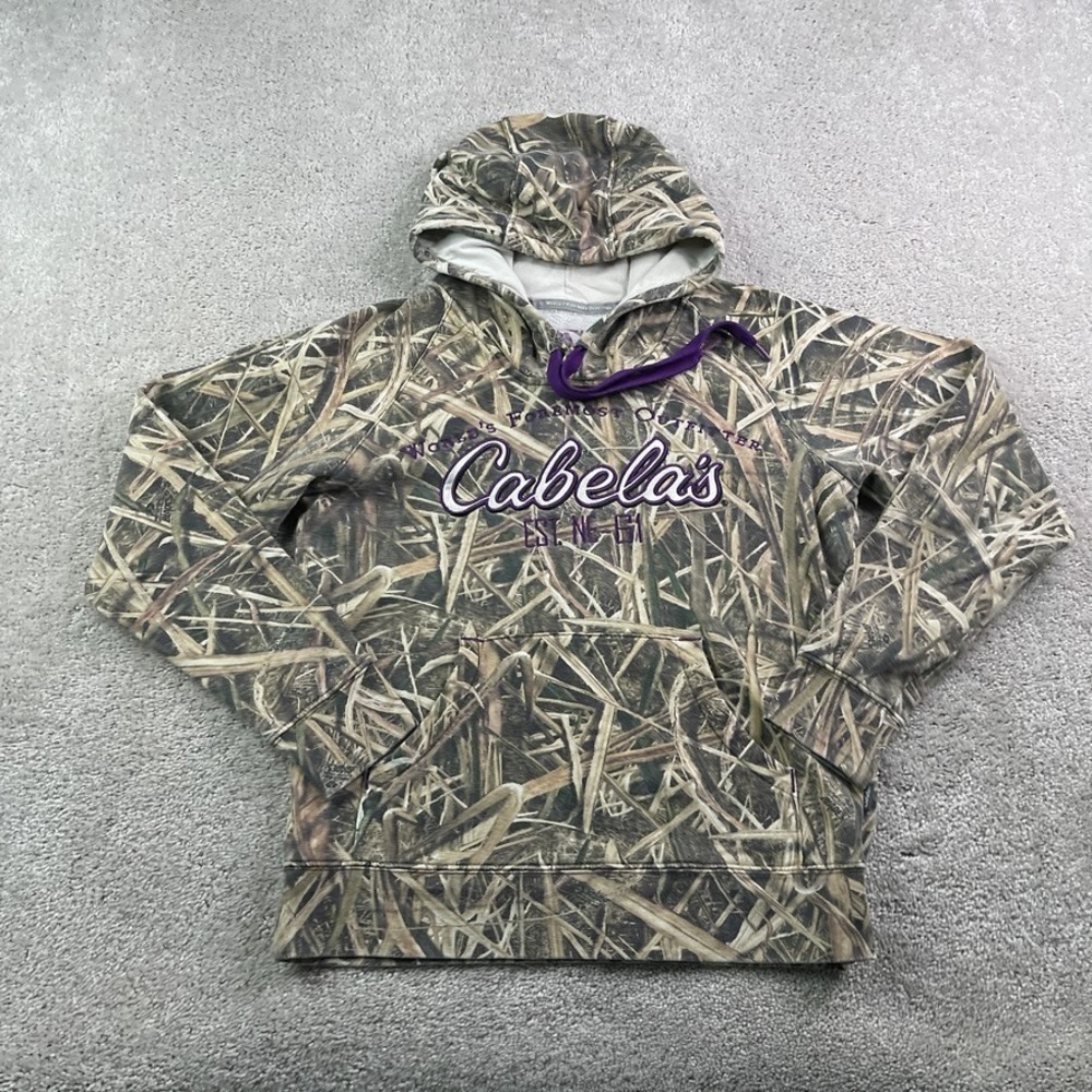 Cabelas Hoodie Women Small Mossy Oak Shadow Grass Blades Camo Hunting Sweatshirt